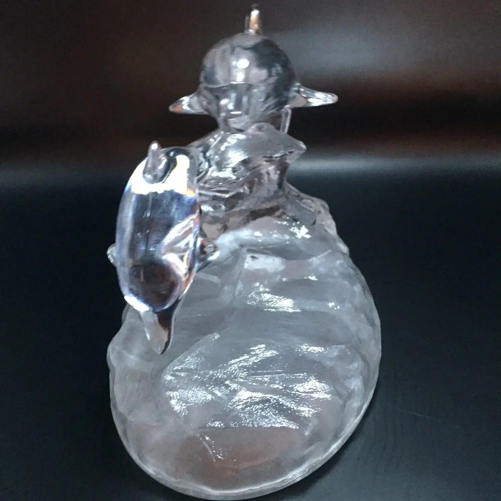Cristal d'Arques 24% Crystal Dolphin Mom & Baby Figurine Glass Paperweig…